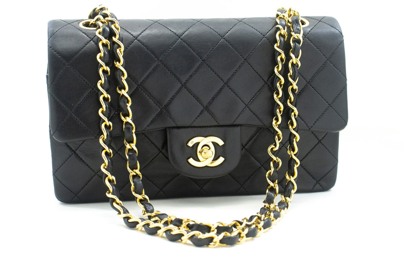 CHANEL Classic Double Flap 9" Chain Shoulder Bag Black Lambskin - Product Image 2