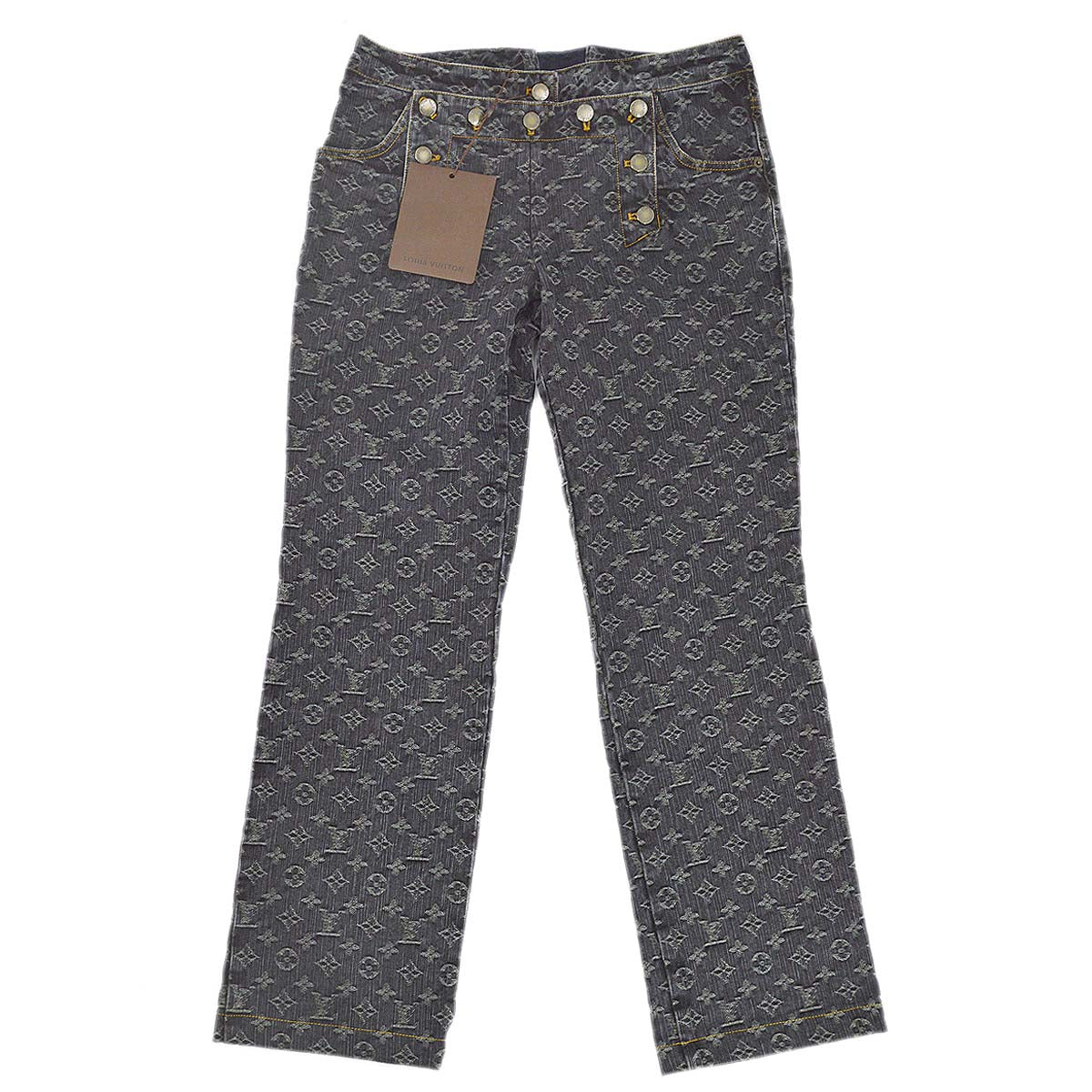 Louis Vuitton Monogram Denim Long Pants Gray #40 in Gray