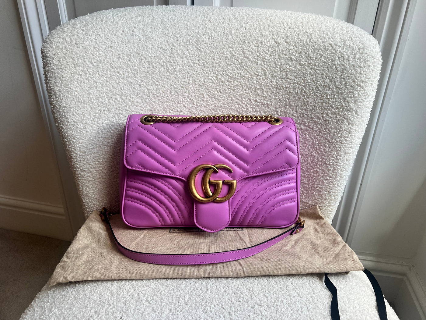 Gucci GG Pink Medium Marmont Small Shoulder Bag (RRP £2,230) | Studio Nafay
