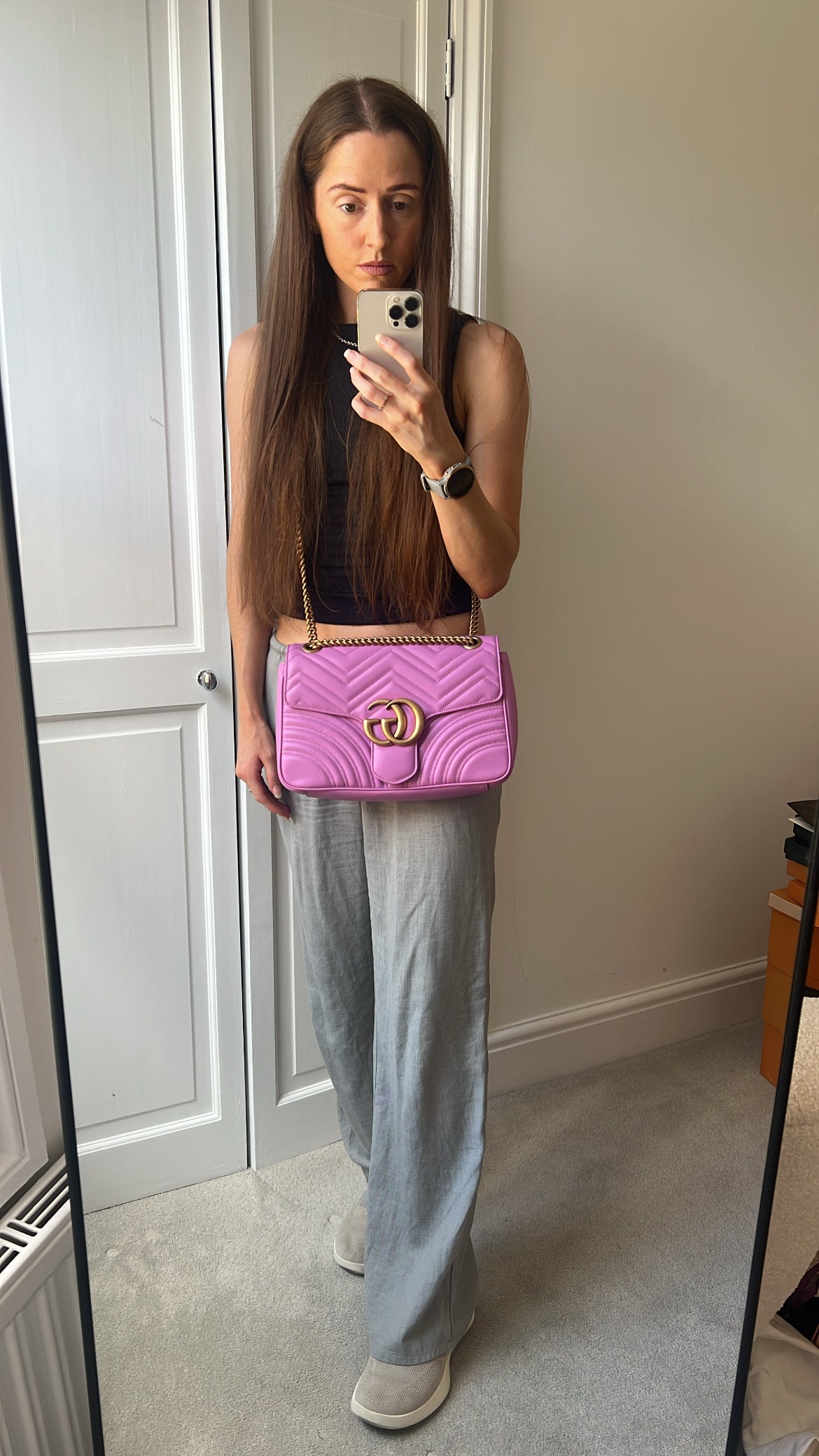 Gucci GG Pink Medium Marmont Small Shoulder Bag (RRP £2,230) - Product Image 3