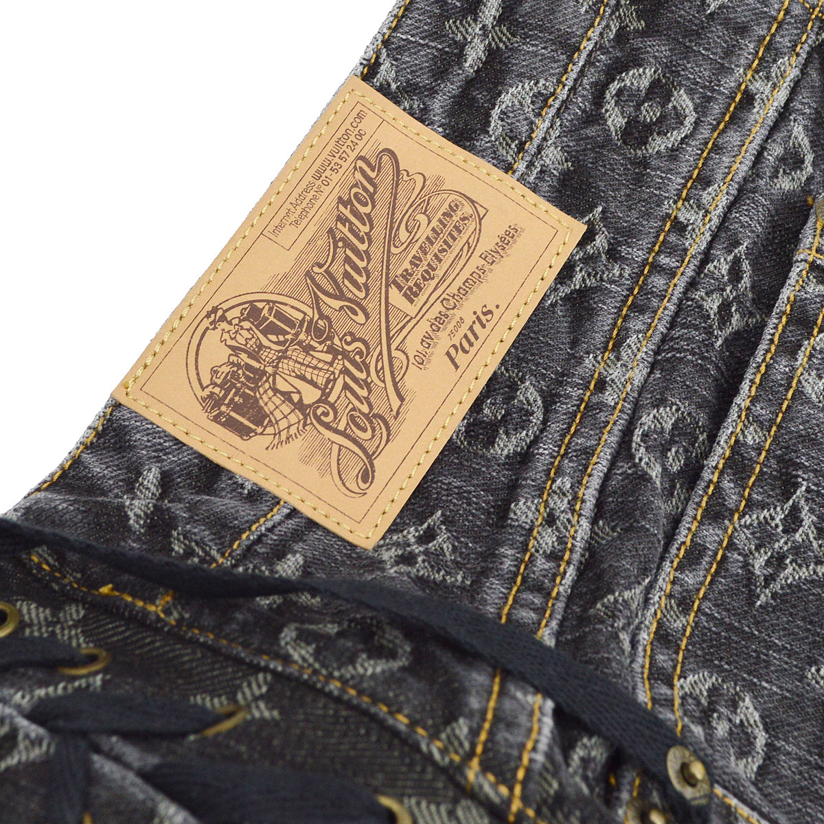 Louis Vuitton Monogram Denim Long Pants Gray #40 in Gray