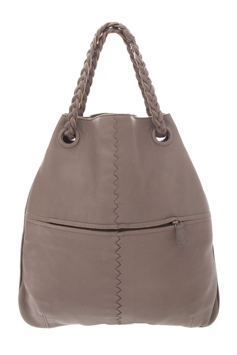 Bottega Veneta Grey Leather Tote Handbag - Product Image 2