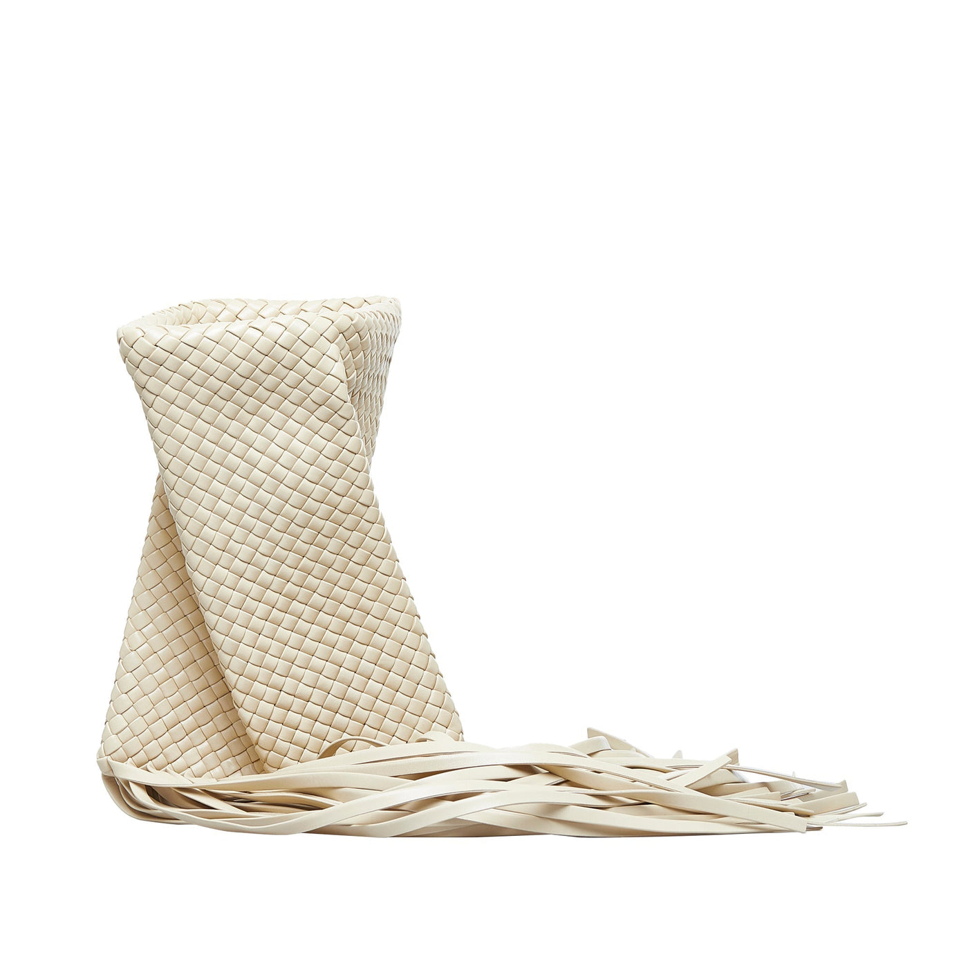 Bottega Veneta Fringe Crisscross Clutch Light Brown Intrecciato - Product Image 3