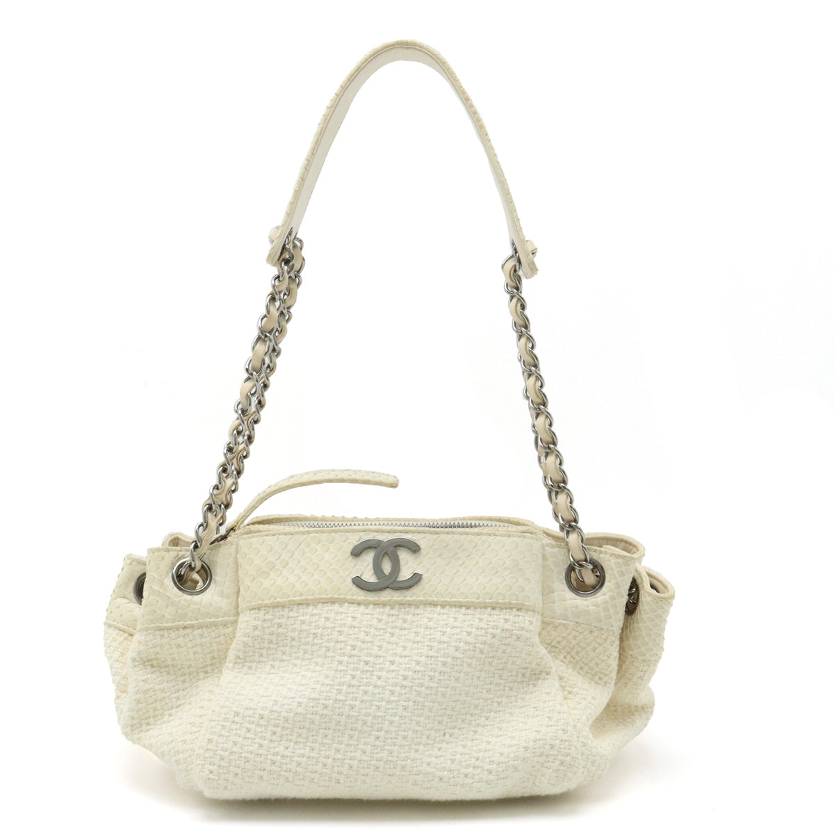 Chanel Chanel Cocomark Wrapped Chain Bag One-Shoulder Shoulder Bag Cotton Canvas Pearson Ivory White Blumin | Studio Nafay