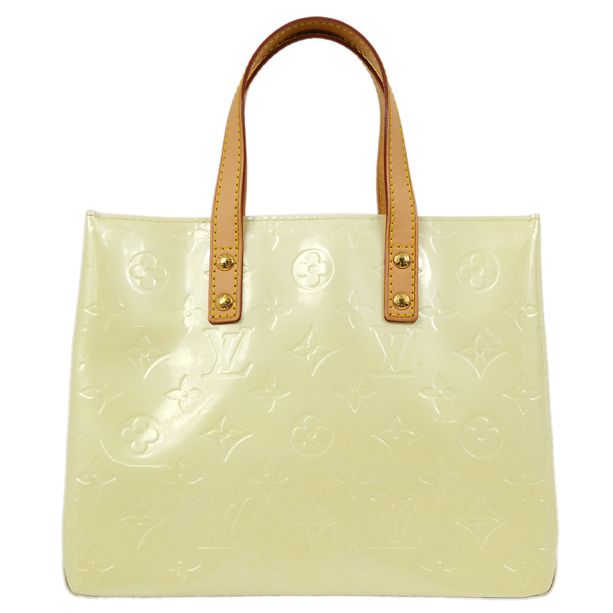Louis Vuitton White Vernis Reade PM Tote Handbag in White