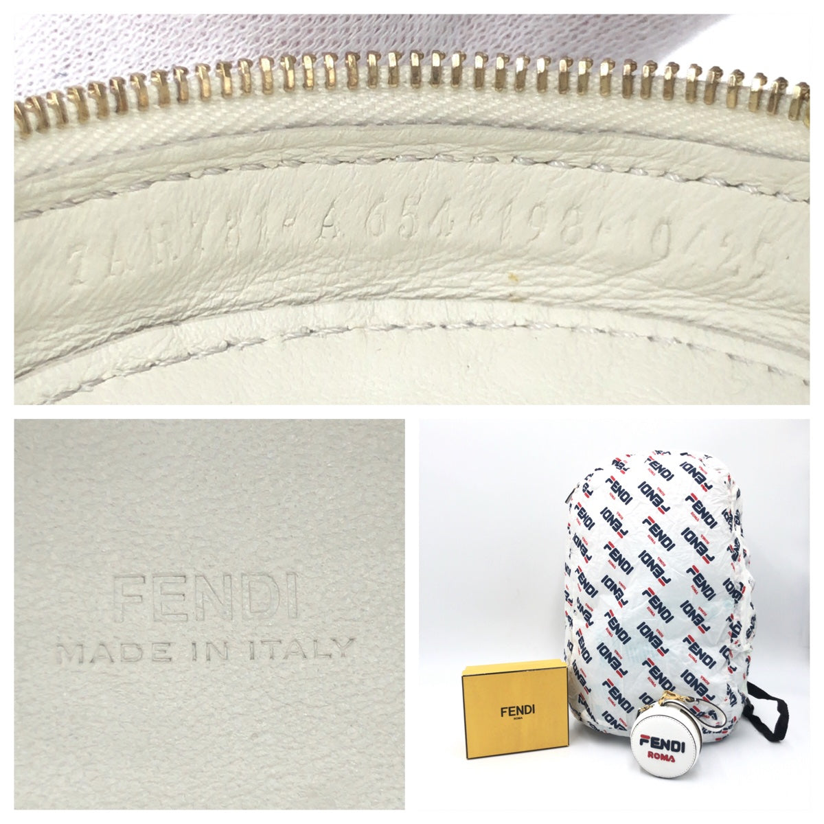 FENDI Backpack Nylon white Foldable Backpack Eco Bag Unisex FILA collaboration With porch Women - Product Image 4