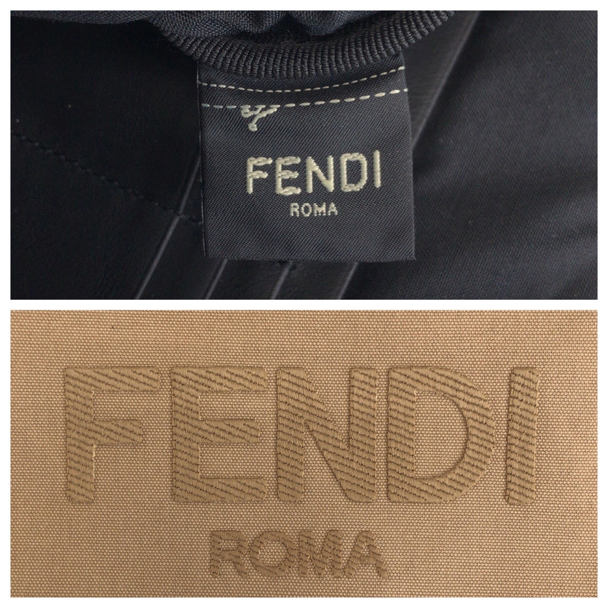 FENDI Clutch bag canvas Beige SilverMetal Clutch bag business bag pouch logo Women - Product Image 4