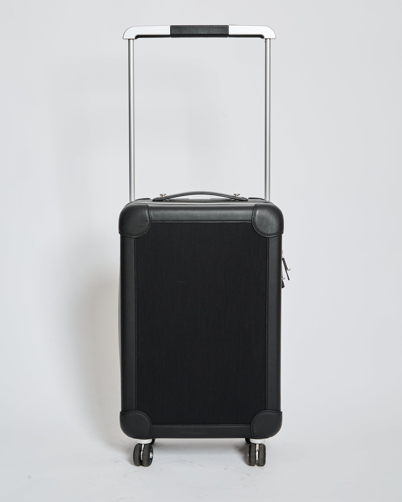 *HOT* Hermes Rolling Mobility Suitcase in Black with Black Clemence Leather Trim and Aluminium Hardware | Studio Nafay