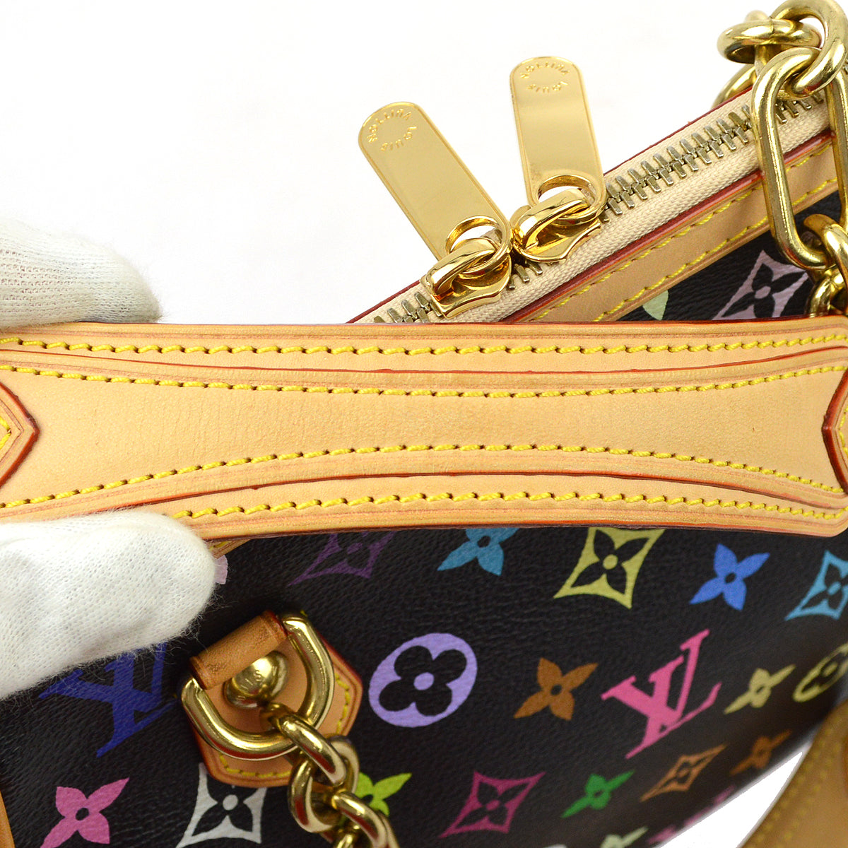 Louis Vuitton Black Monogram Multicolor Gracie MM in Black