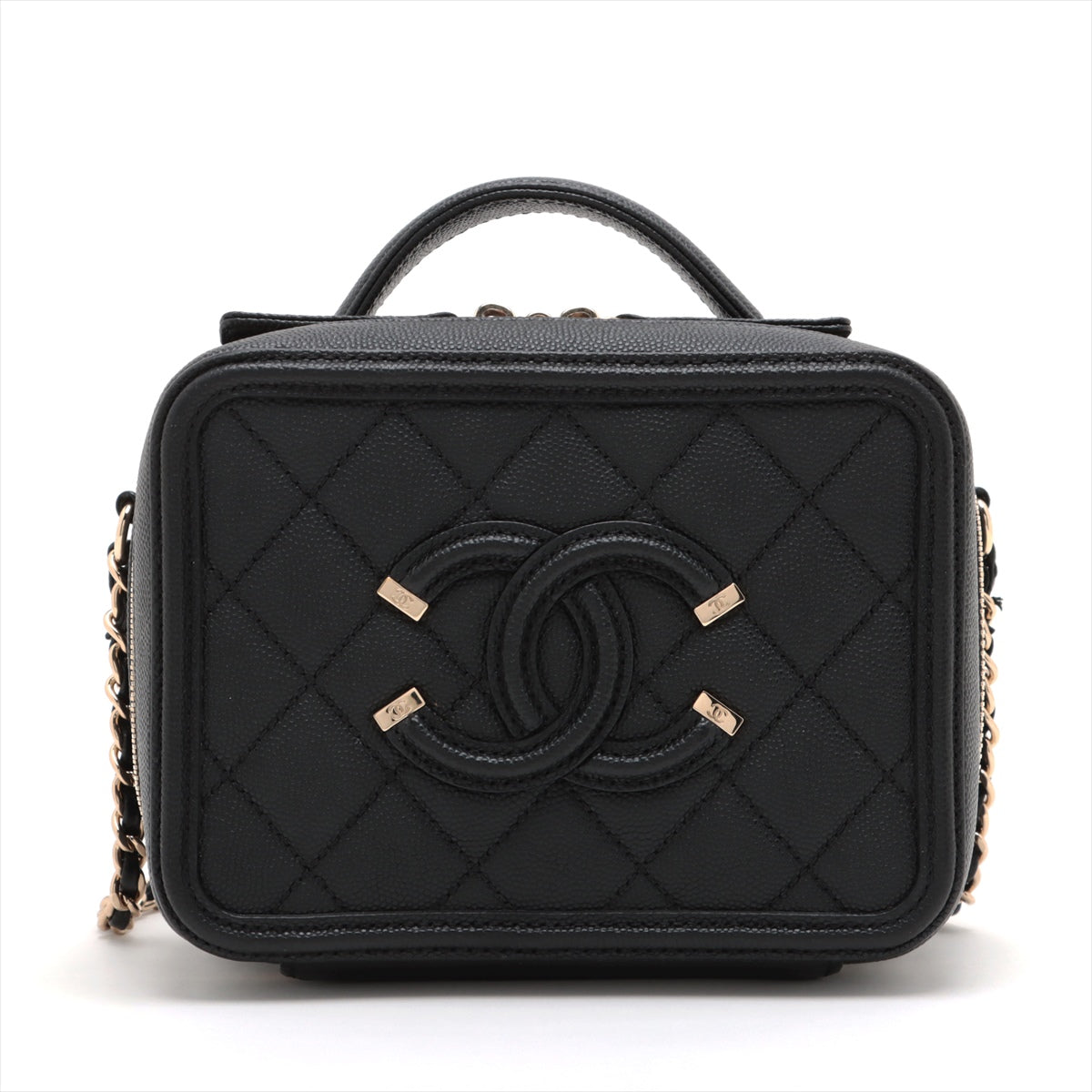 Chanel CC Filigree Caviar S 2WAY Shoulder Bag Black G 29th - Product Image 2