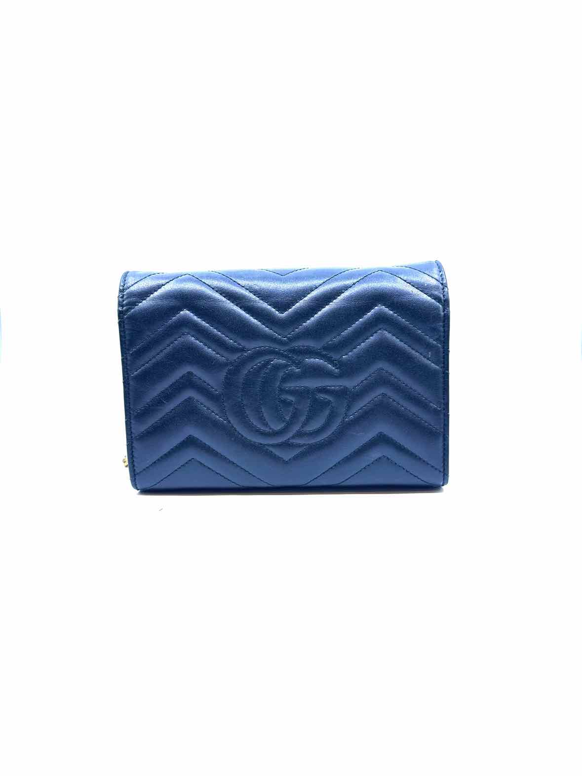 GUCCI GG Marmont wallet on chain Black Leather Quilted Handbag | Studio Nafay