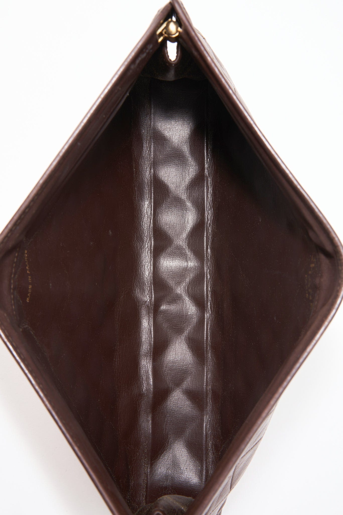 Chanel Brown Leather Clutch Bag With 24K Gold Plated Hardware - Product Image 7