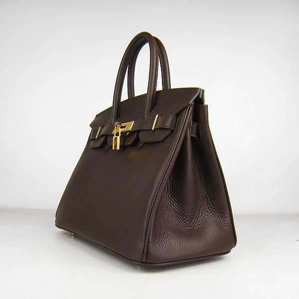 Hermes Birkin 30cm Togo Leather Handbags Dark Coffee Golden - Product Image 2