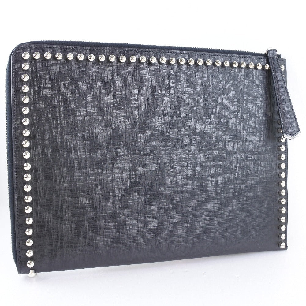 FENDI Clutch bag 7MP F0V3X leather black Karl Lagerfeld Studs carlito flat clutch Women - Product Image 4