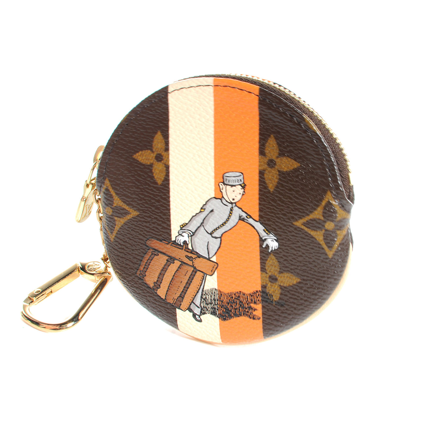 Louis Vuitton Monogram Groom Porte Monnaie Rond in Brown / Multicolor
