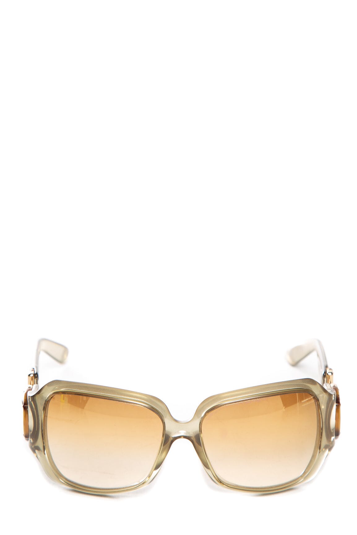 Gucci Olive Bamboo Horsebit Oversized Square Sunglasses - Product Image 2
