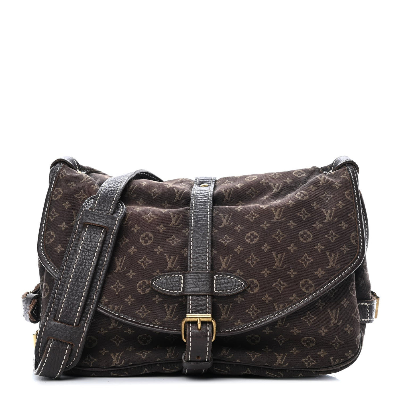 Louis Vuitton Monogram Mini Lin Saumur 30 Shoulder Bag in Ebene