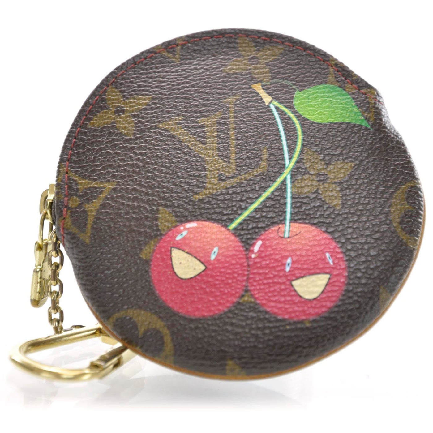 Louis Vuitton Monogram Cherry Porte Monnaie Rond in Brown