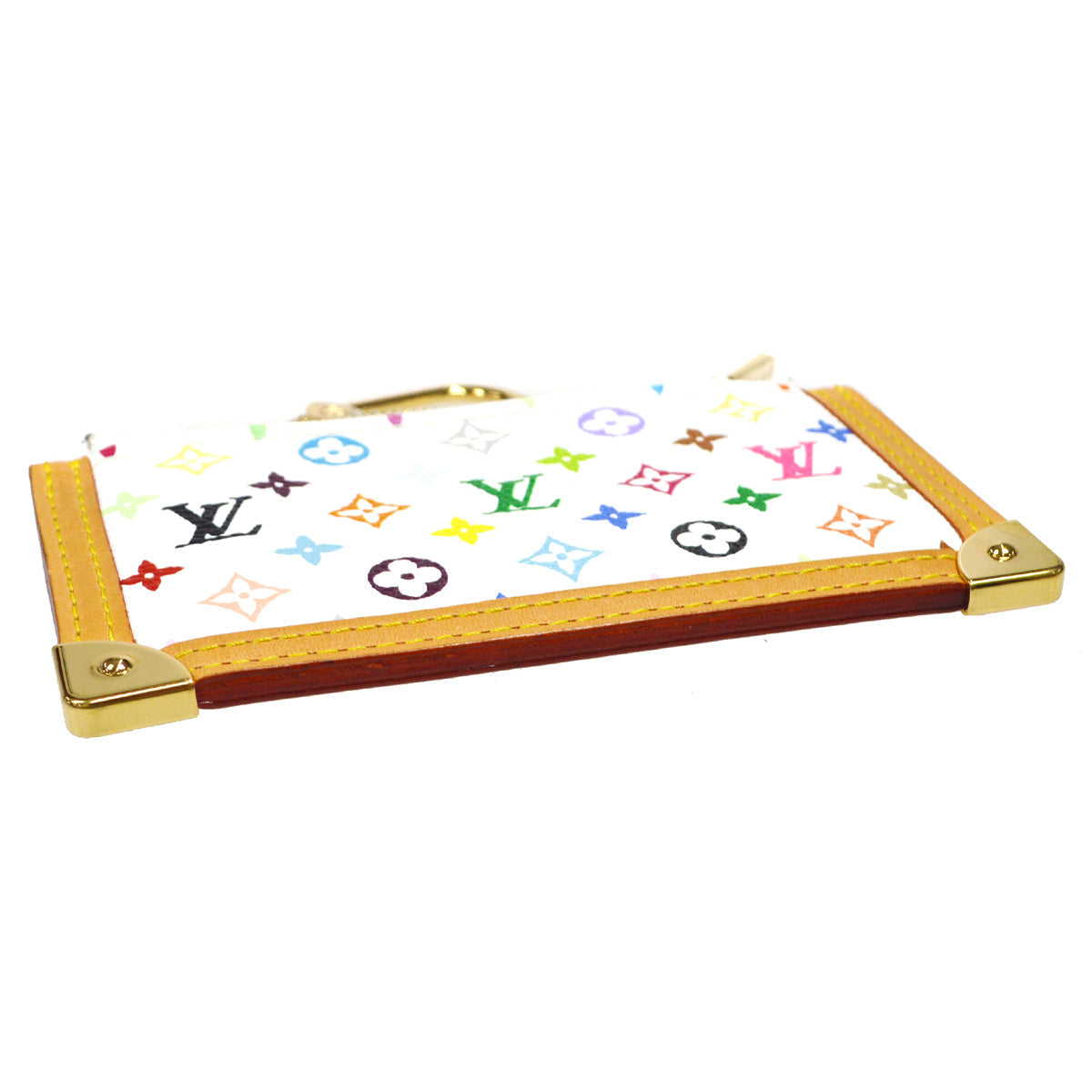 Louis Vuitton Monogram Multicolor Pochette Cles in White