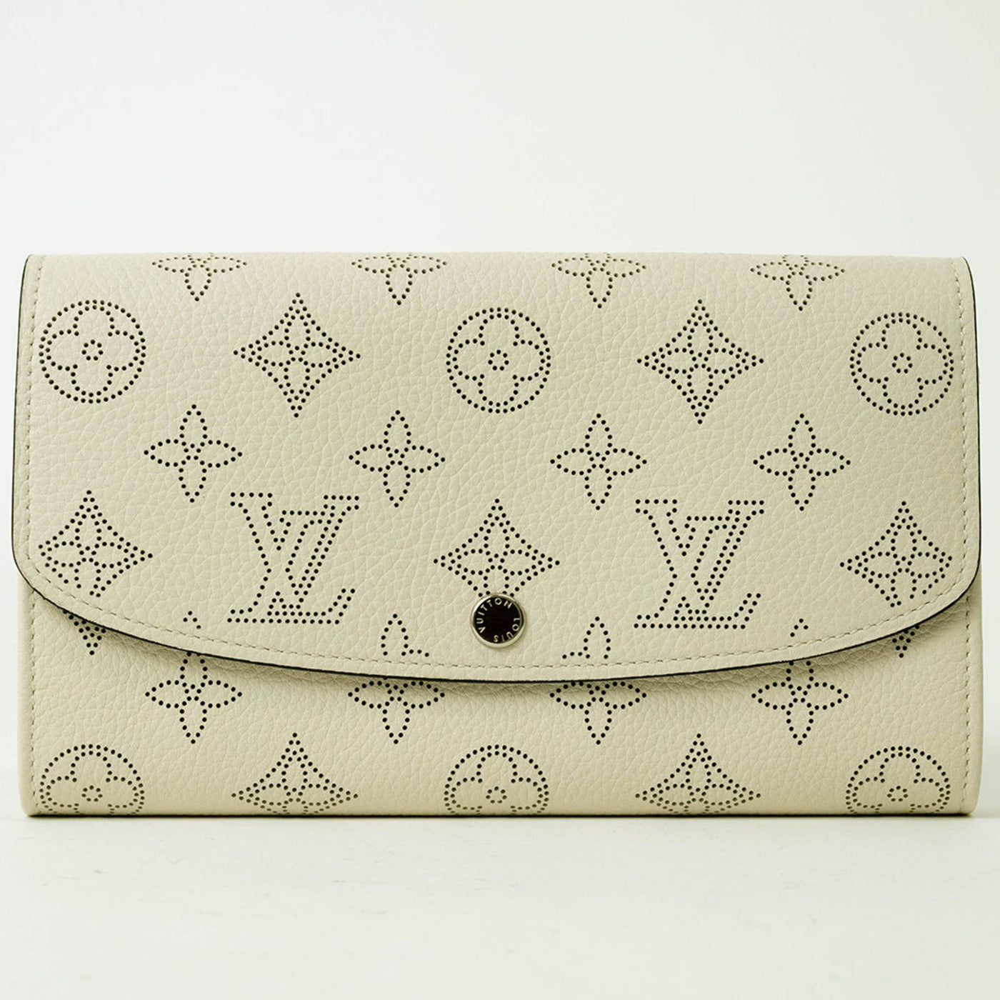Louis Vuitton Lv ivory Leather Long Wallet (Bi-Fold)