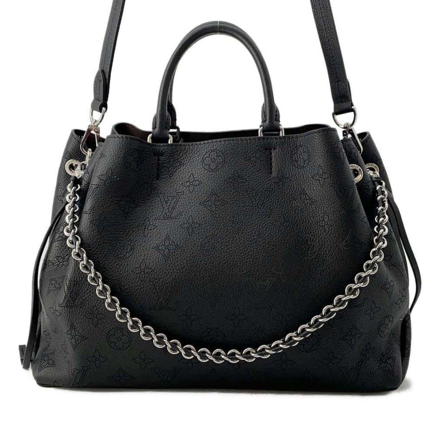 Louis Vuitton Noir Monogram Mahina Leather Handbag Shoulder Bag