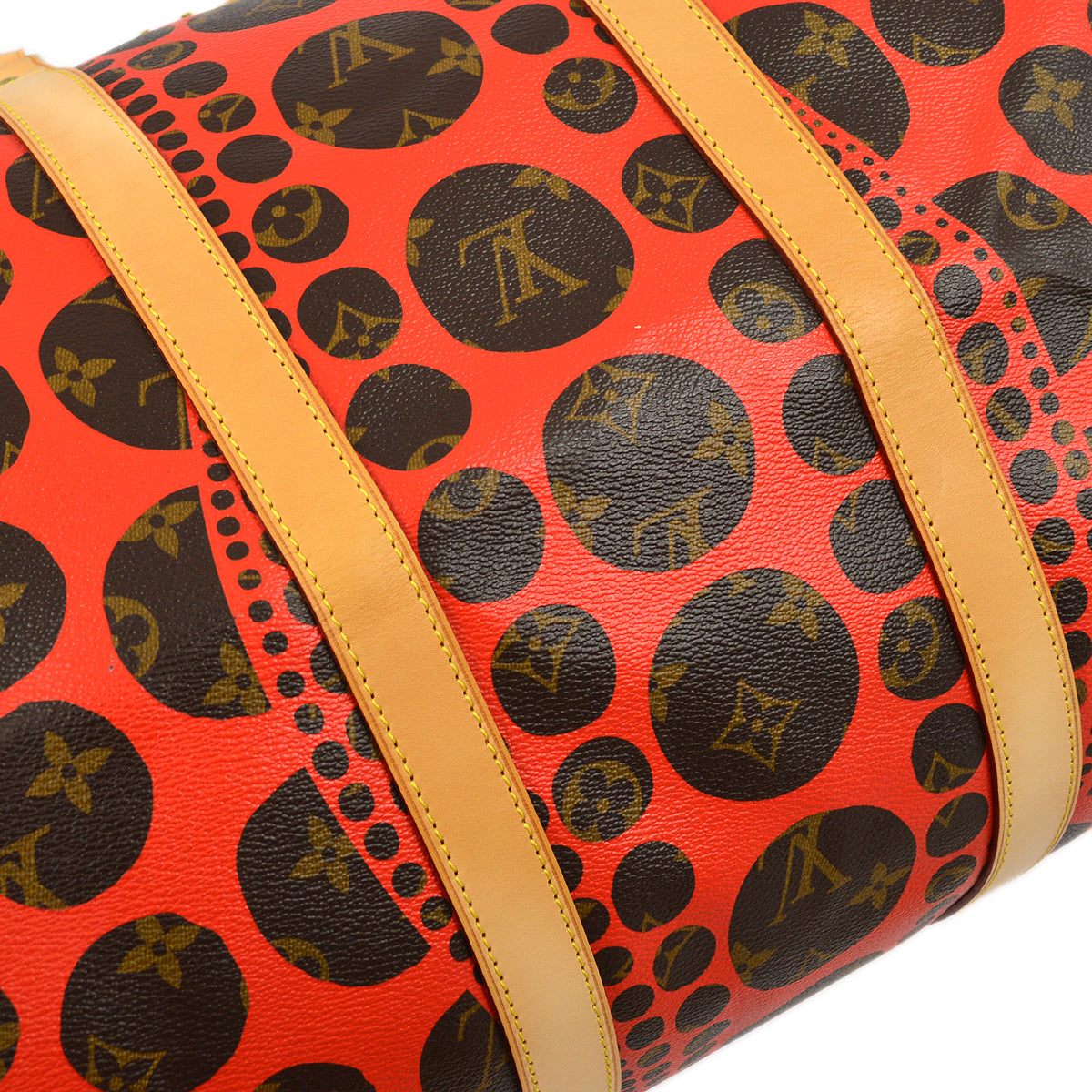 Louis Vuitton * x Kusama Yayoi Monogram Pumpkin Dot Keepall Bandouliere 55