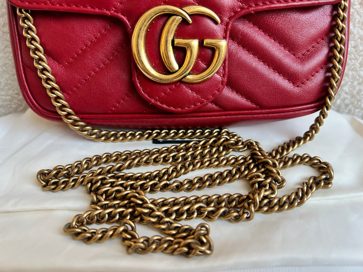 Gucci GG Hibiscus Red Marmont Super Mini Shoulder Bag (RRP £1080) - Product Image 4