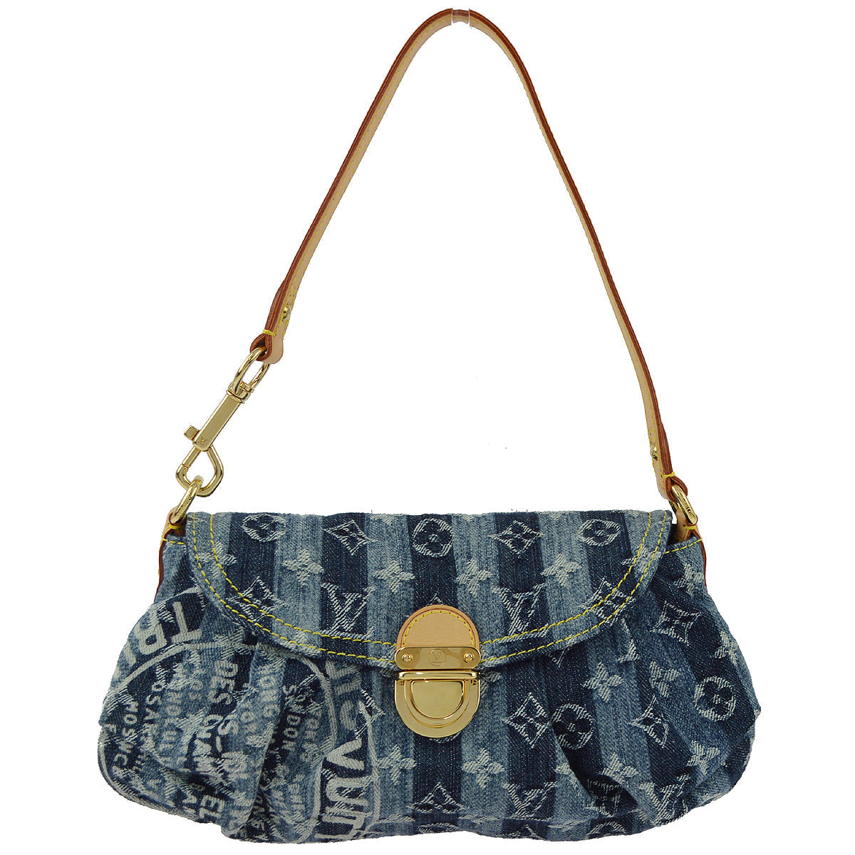 Louis Vuitton Blue Monogram Denim Mini Pleaty Raye Handbag in Blue