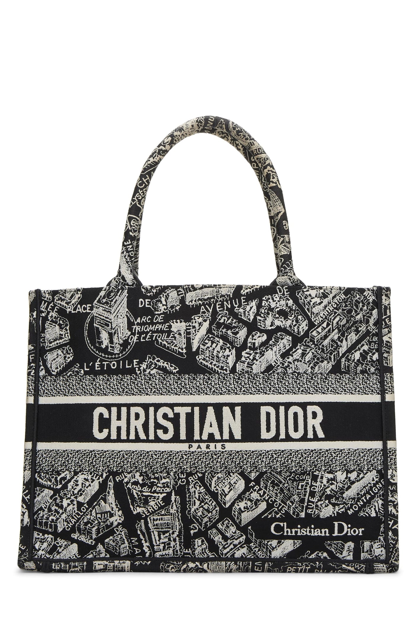 Dior, White & Black Canvas Plan de Paris Book Tote Medium, Black - Product Image 2