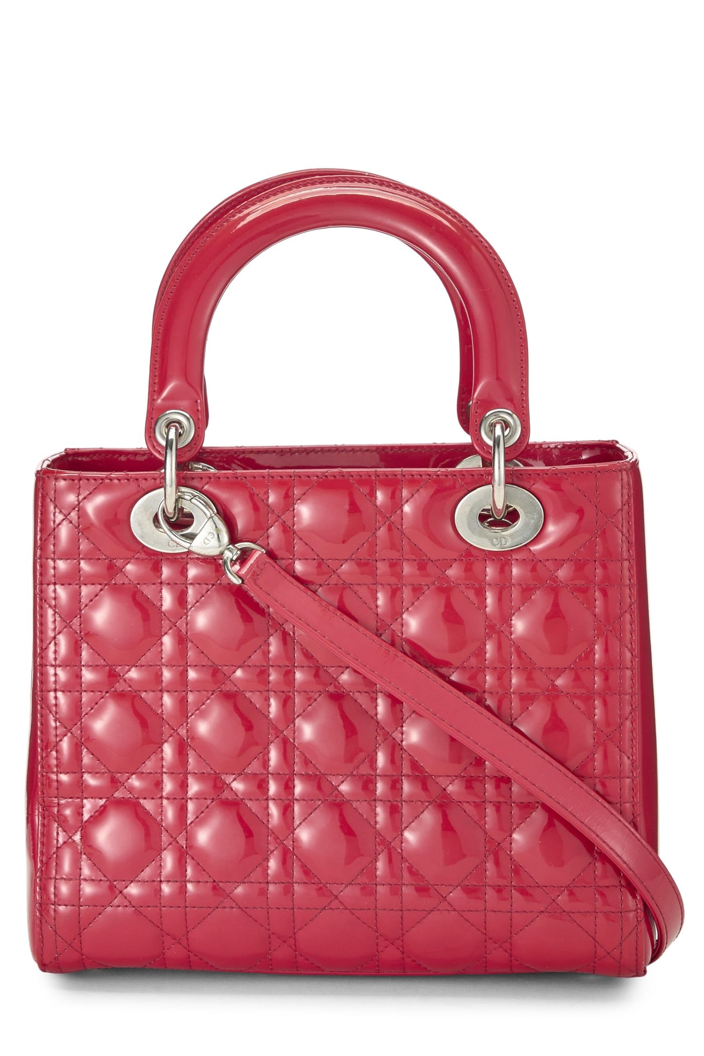 Dior, Red Patent Leather Lady Dior Medium, Pink - Product Image 4