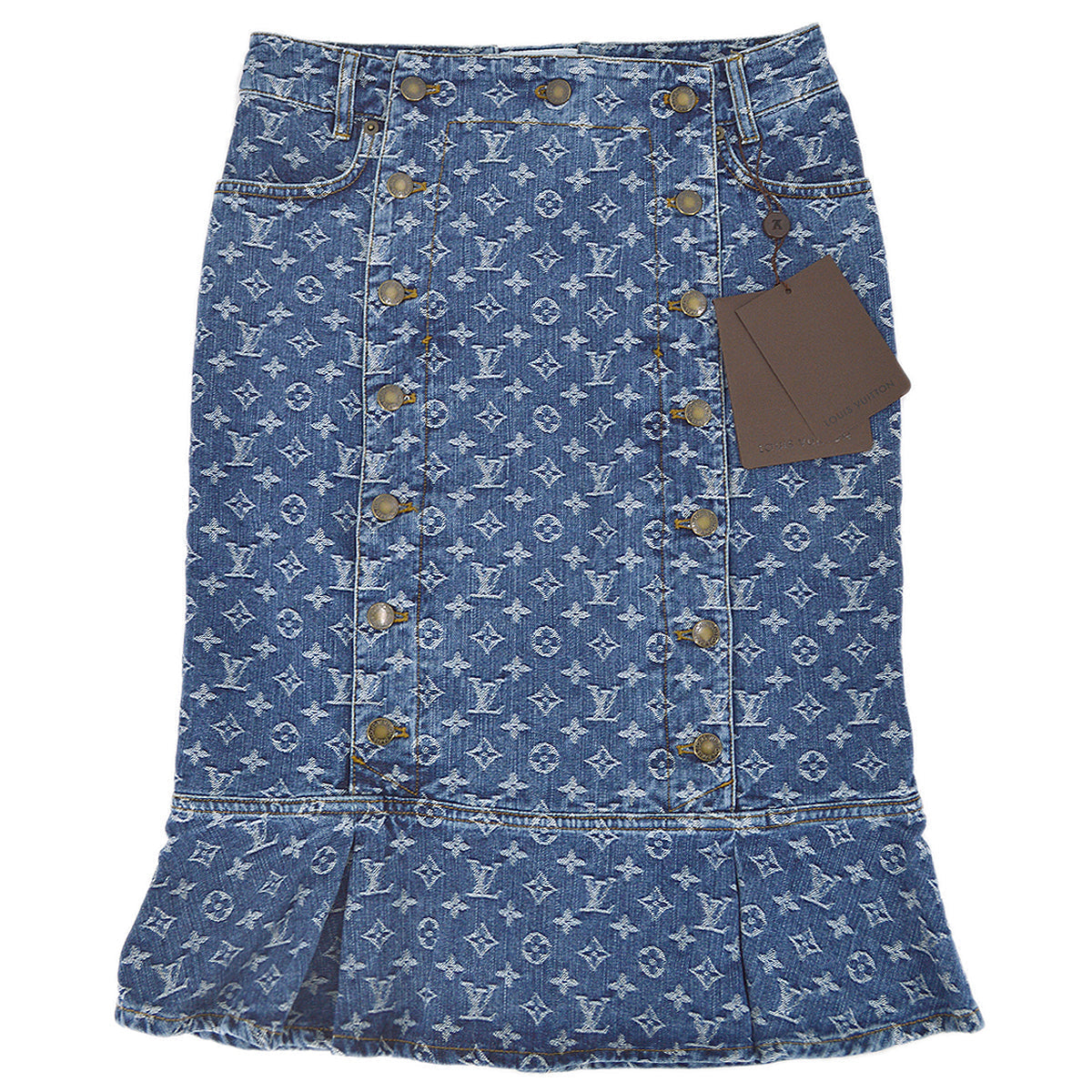 Louis Vuitton Monogram Denim Skirt #40 in Blue