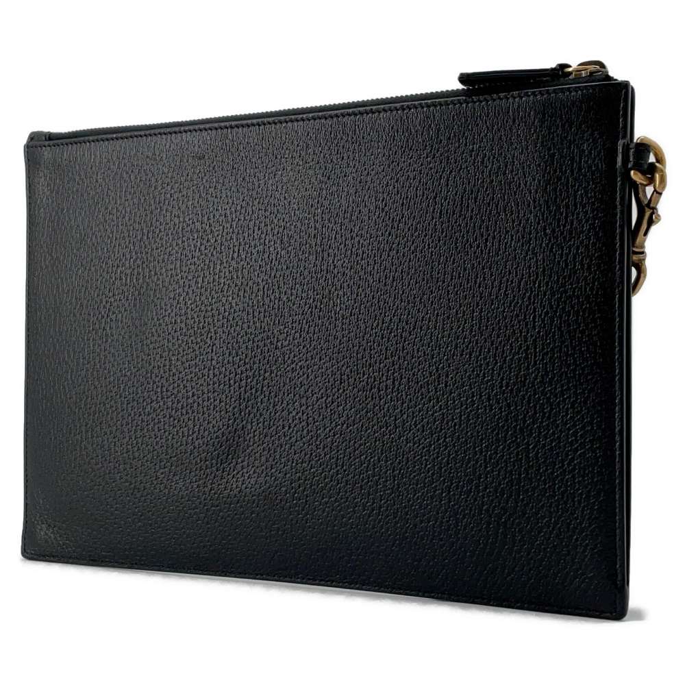 GUCCI Animalier BEE Clutch Bag Black 523684 Leather - Product Image 2