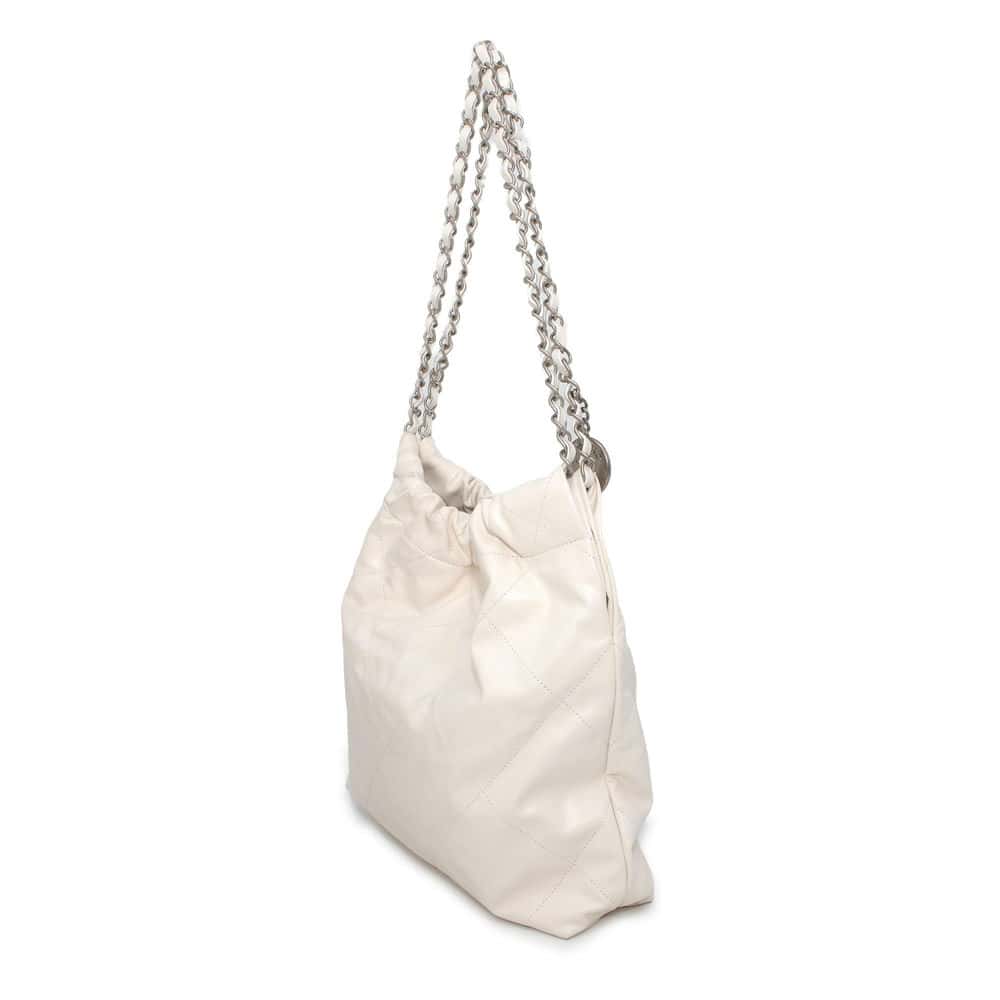 CHANEL CHANEL 22Handbag White Shiny Calf Leather Size Small | Studio Nafay