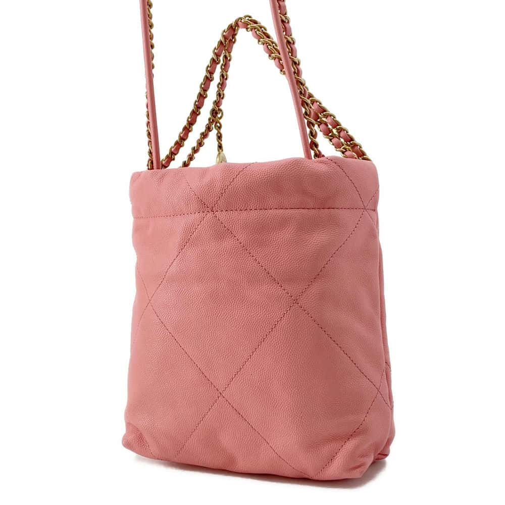 CHANEL CHANEL 22 Handbag Pink Shiny Calf Leather Size Mini | Studio Nafay