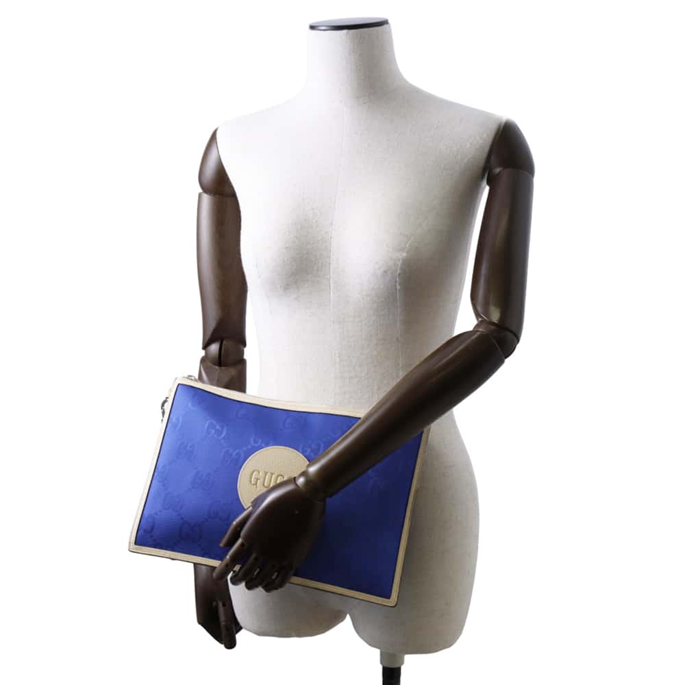 GUCCI Off the Grid Clutch Bag Blue/Ivory 625598 Nylon - Product Image 4