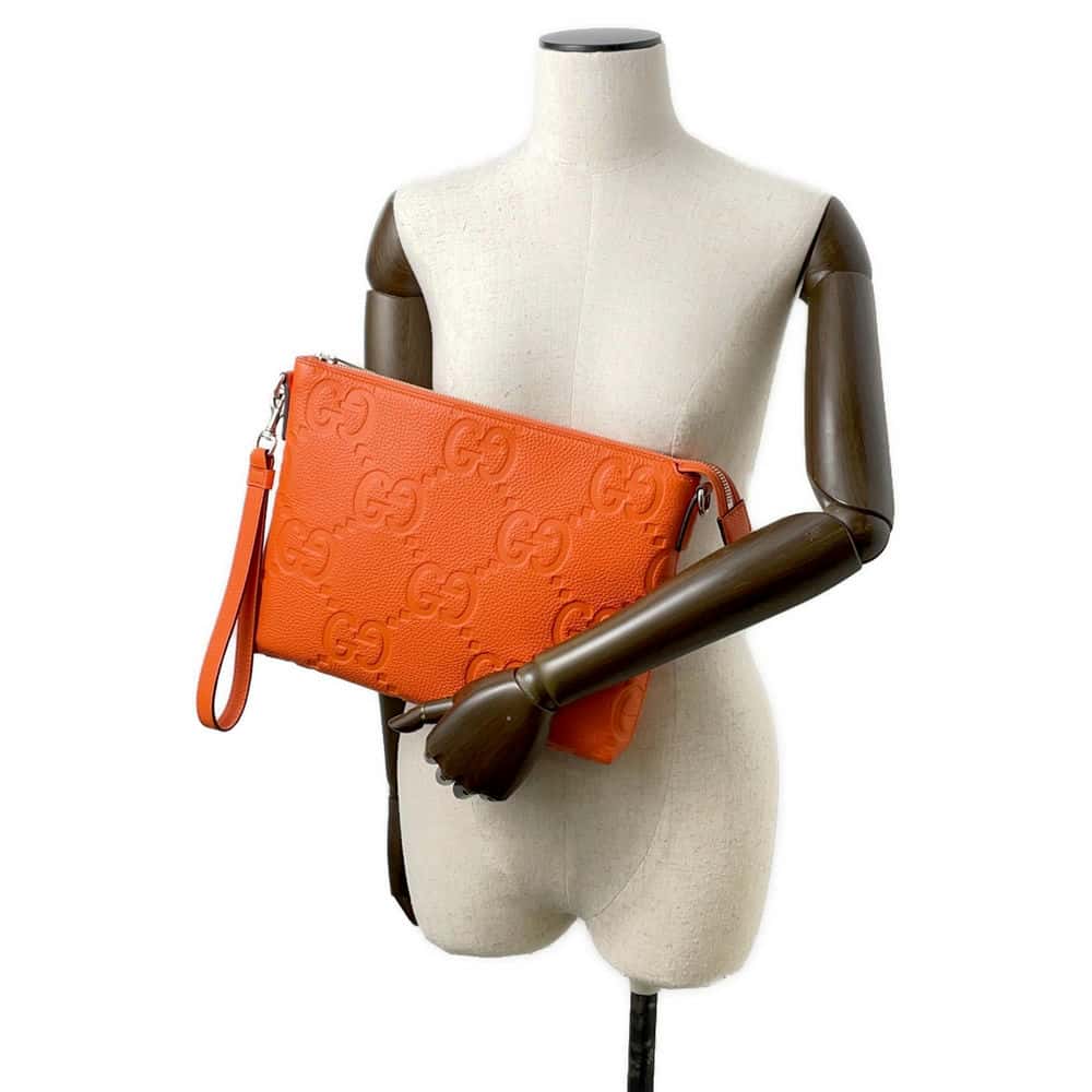 GUCCI jumbo GG messenger bag Orange 696009 Leather - Product Image 4