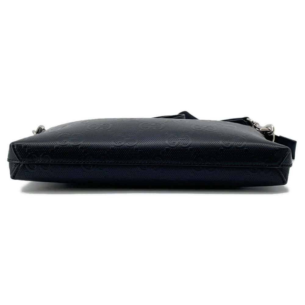 GUCCI GG-embossed messenger bag Black 696009 Leather - Product Image 3