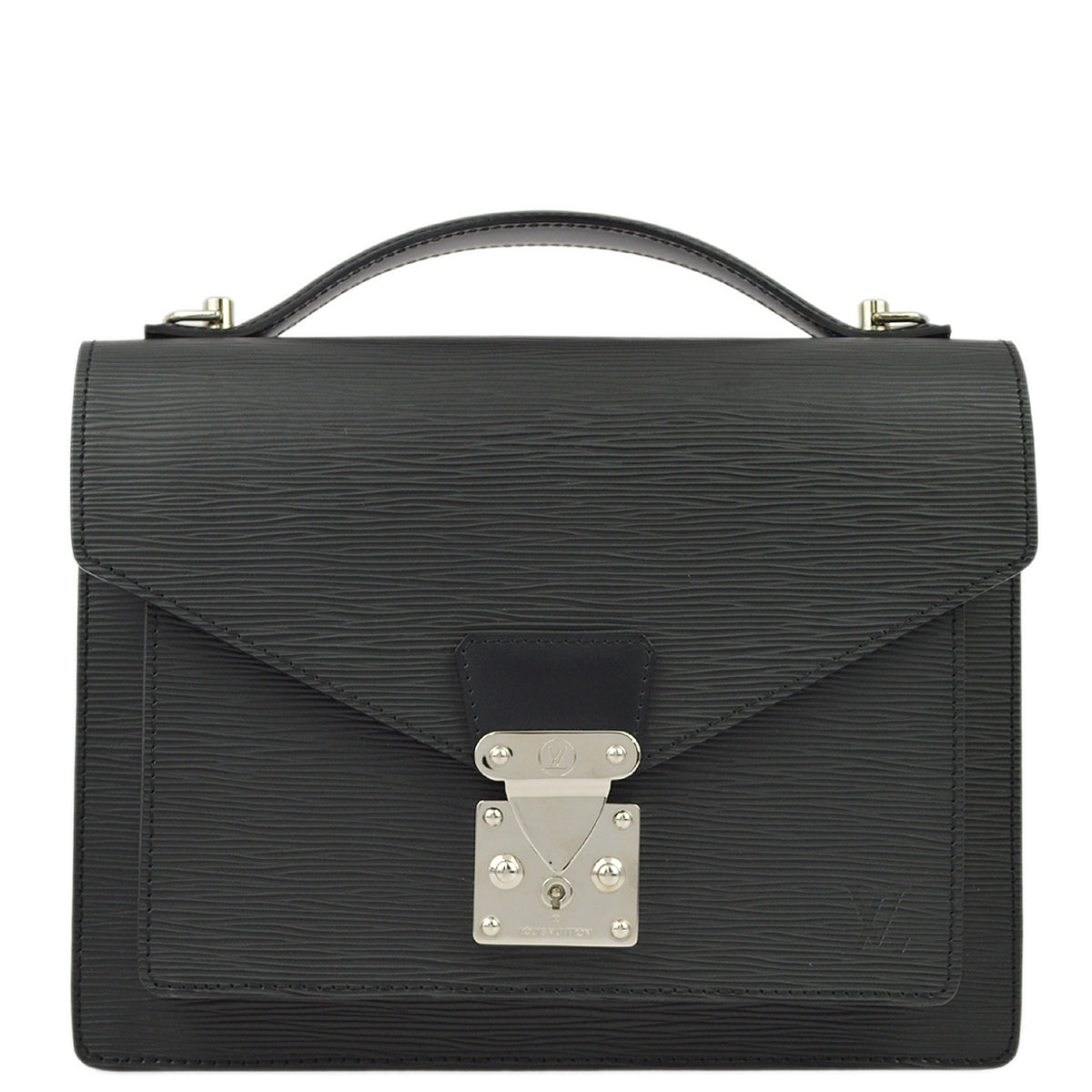 Louis Vuitton Black Epi Monceau 28 in Black