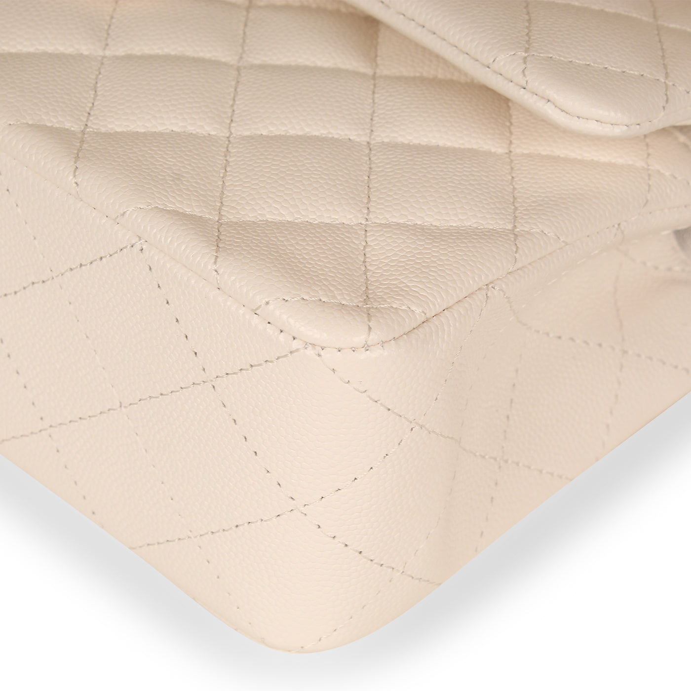 Classic Flap Bag - Small White Caviar - Product Image 6