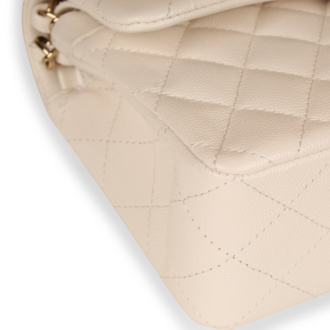 Classic Flap Bag - Small White Caviar - Product Image 5