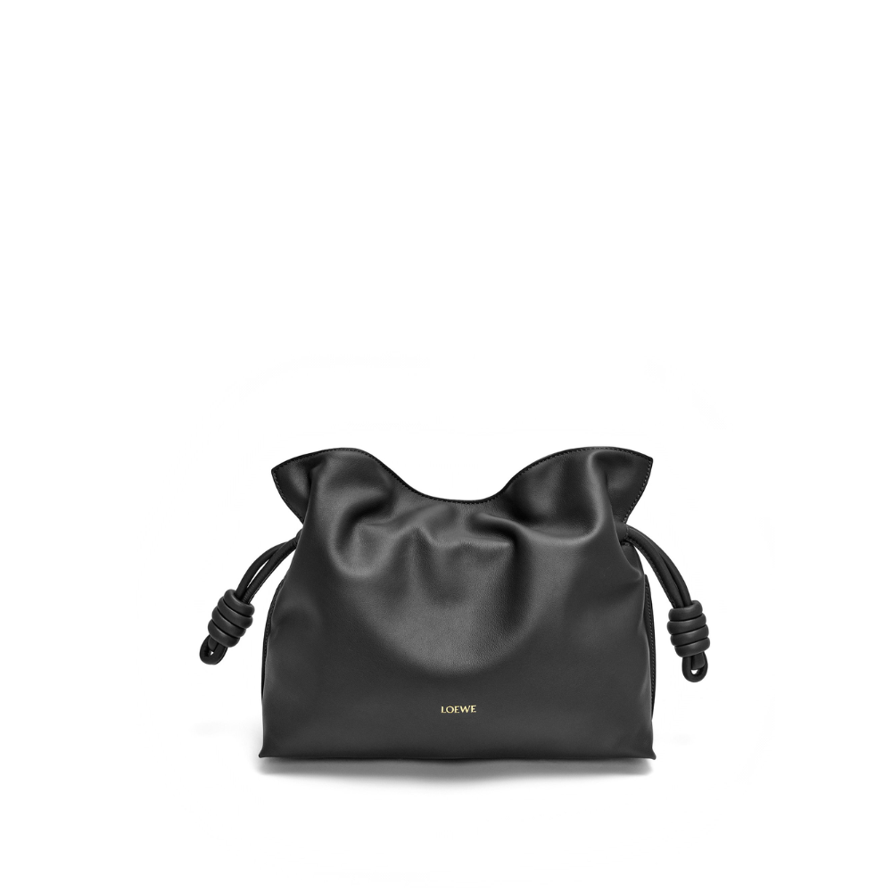 Black Flamenco Clutch In Nappa Calfskin Leather Crossbody Bag for Women | Studio Nafay