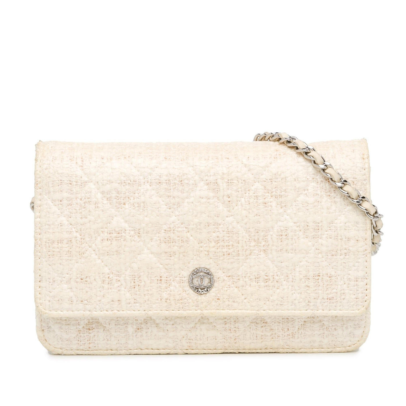 Chanel CC Coated Tweed Wallet On Chain | Studio Nafay