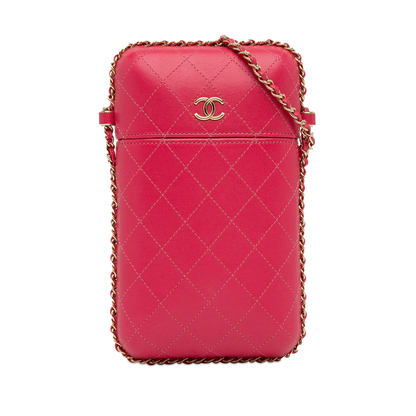 Chanel CC Quilted Calfskin Chain Around Phone Holder | Studio Nafay