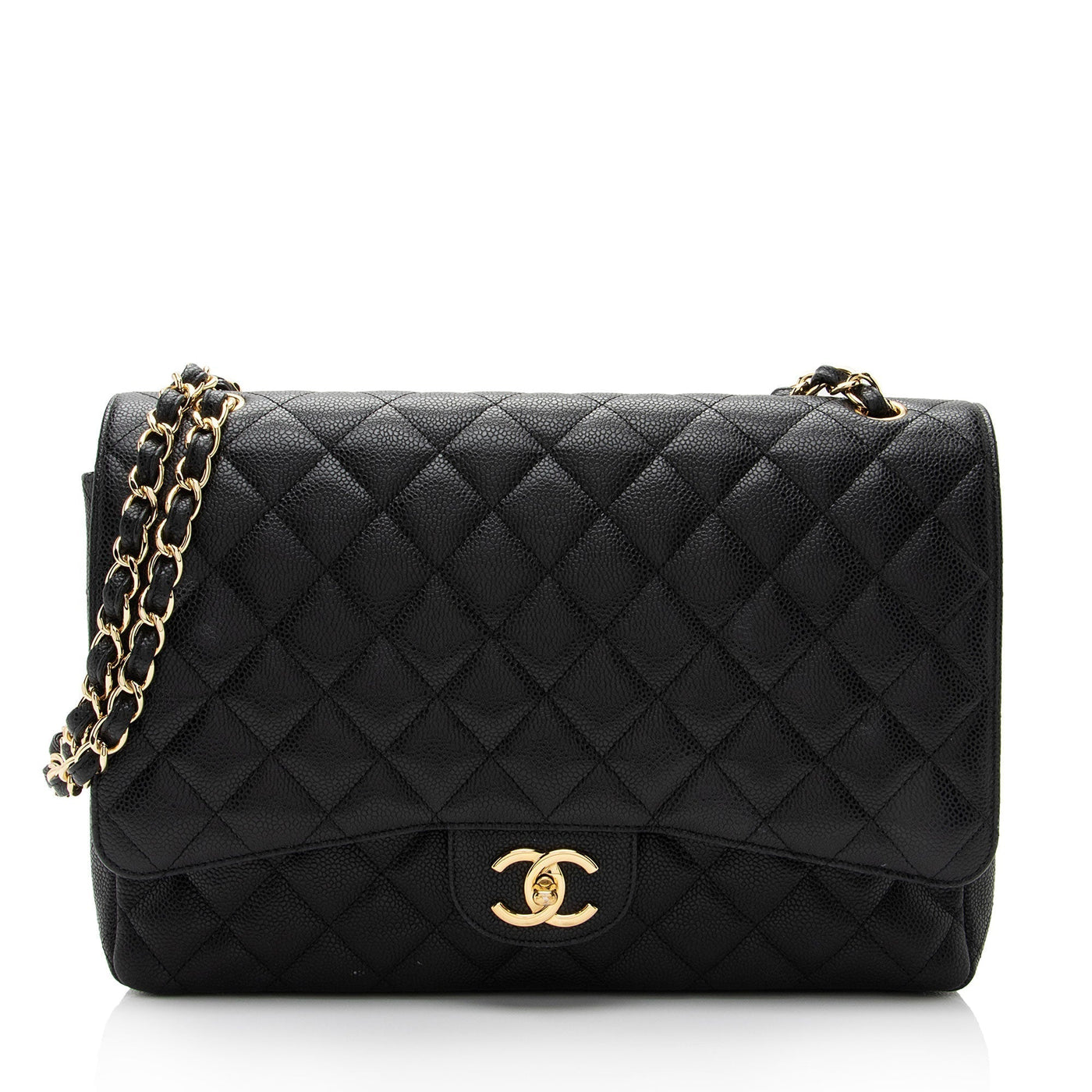 Chanel Caviar Leather Classic Maxi Double Flap Bag | Studio Nafay