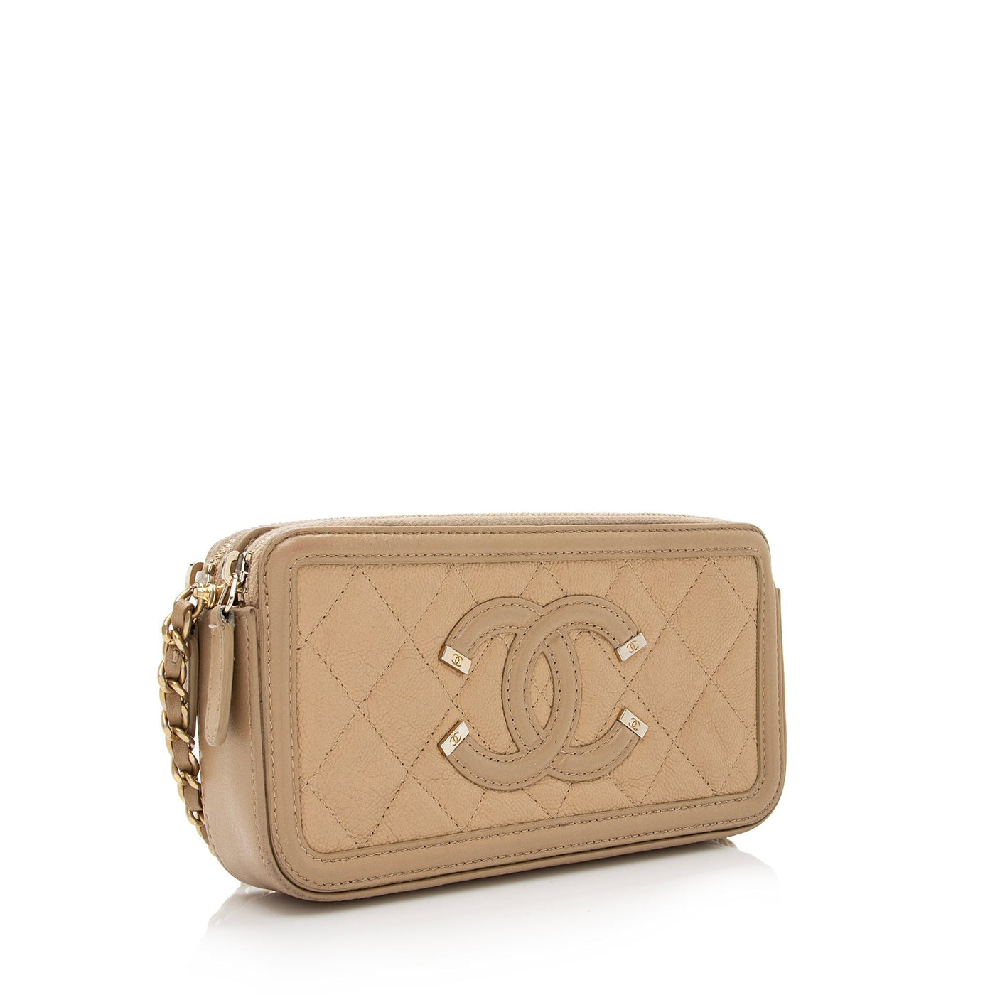 Chanel Grained Calfskin CC Filigree Clutch with Chain - Product Image 2