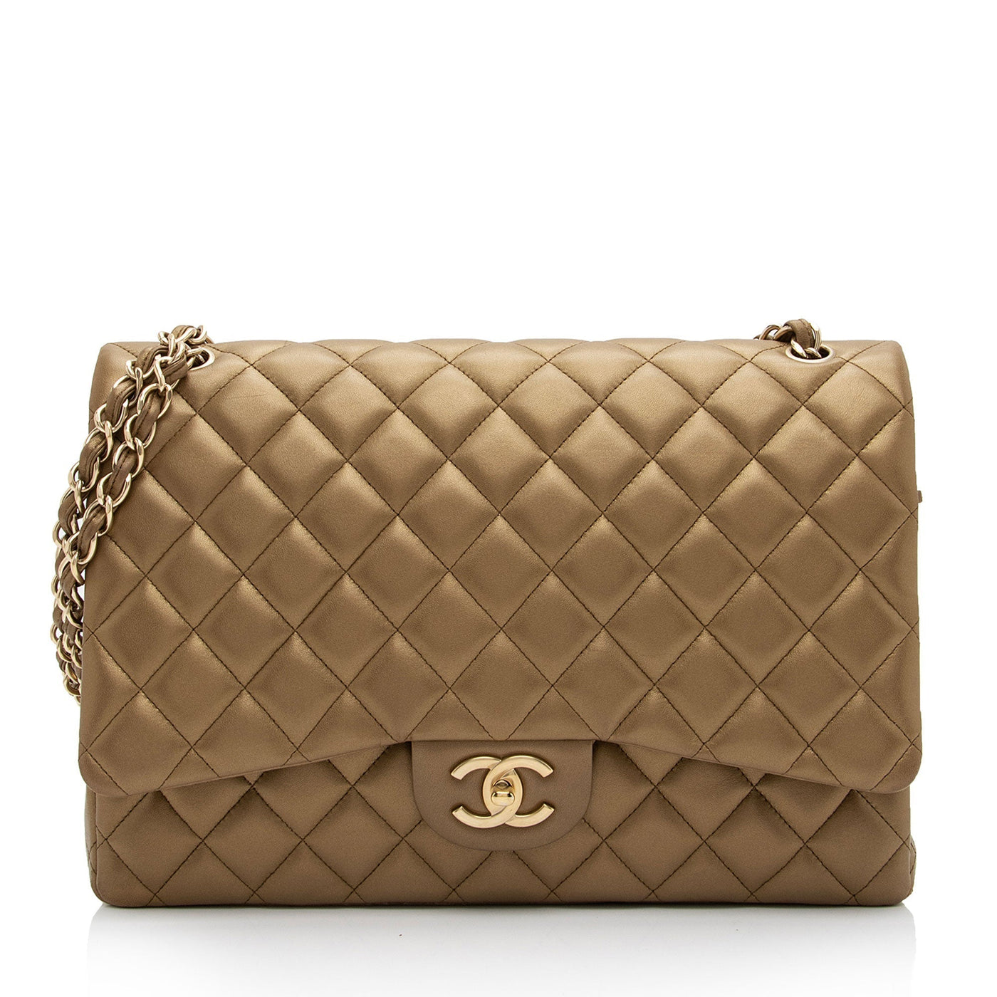 Chanel Metallic Lambskin Classic Maxi Double Flap Bag - Product Image 17