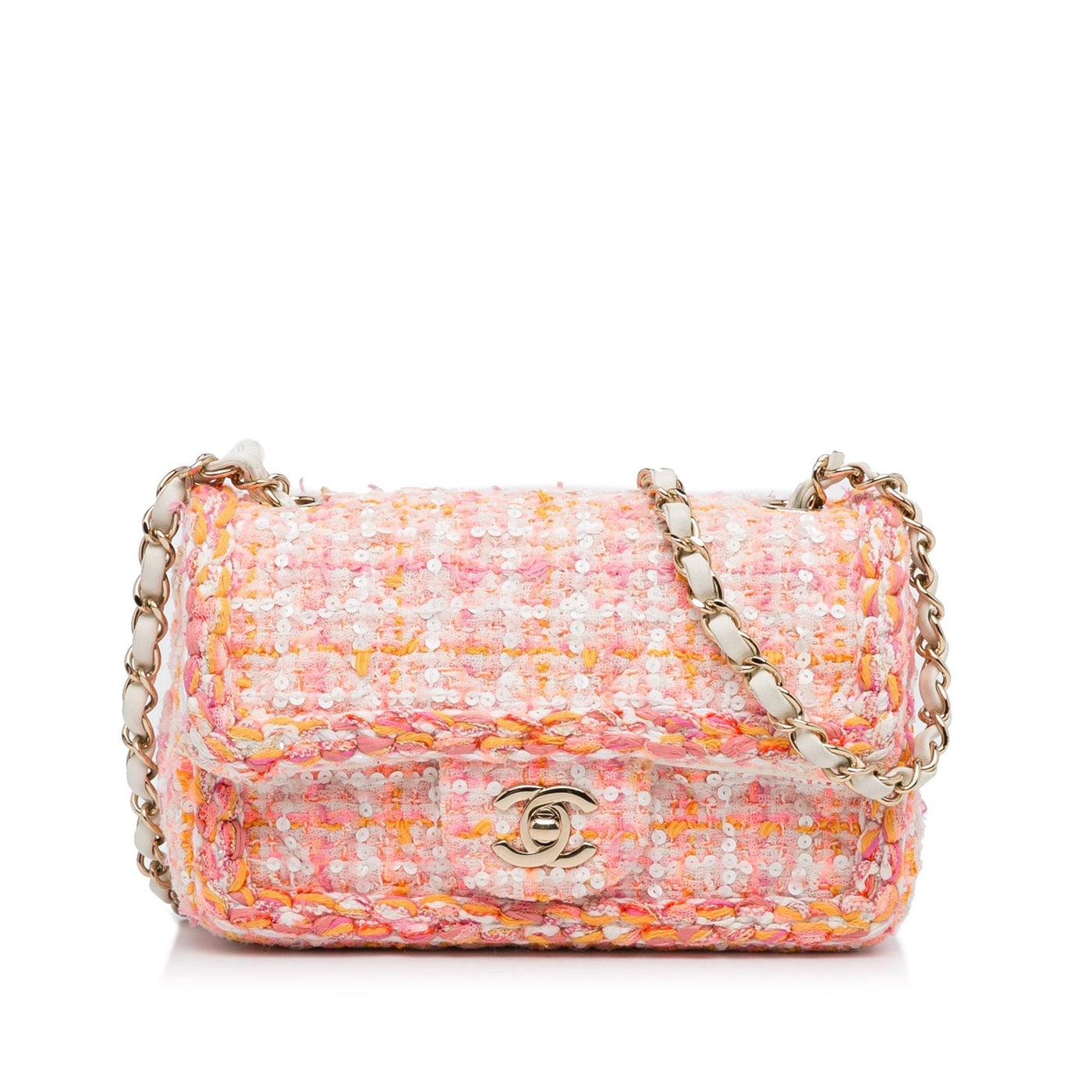 Chanel Mini Classic Embellished Tweed Flap Bag | Studio Nafay