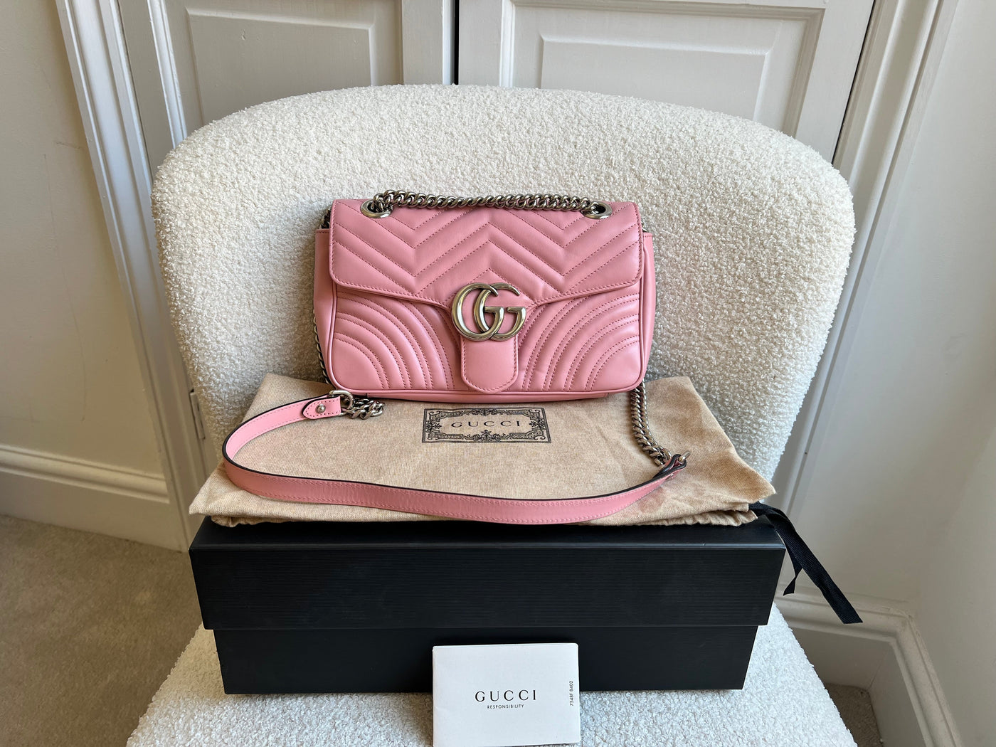 Gucci GG Pale Pink Marmont Small Shoulder Bag (RRP £ ) | Studio Nafay