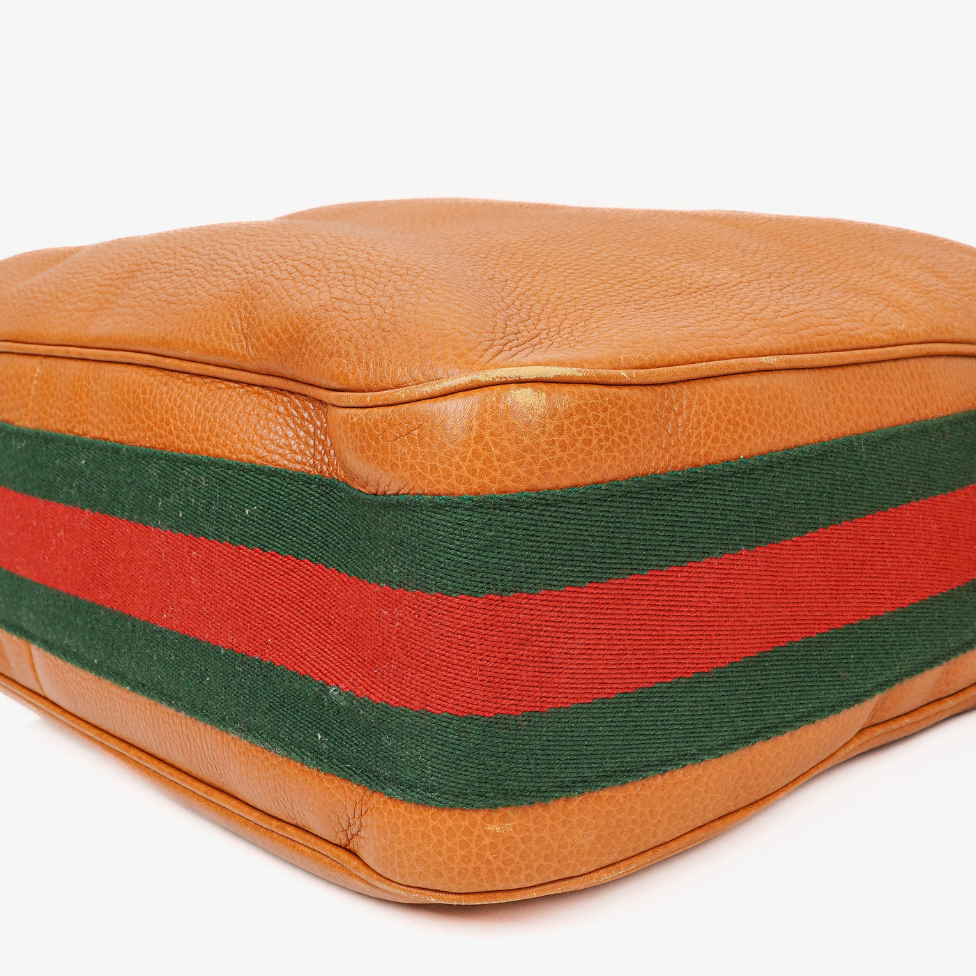 Gucci Web Striped Brown Lerahter Hobo Bag - Product Image 6