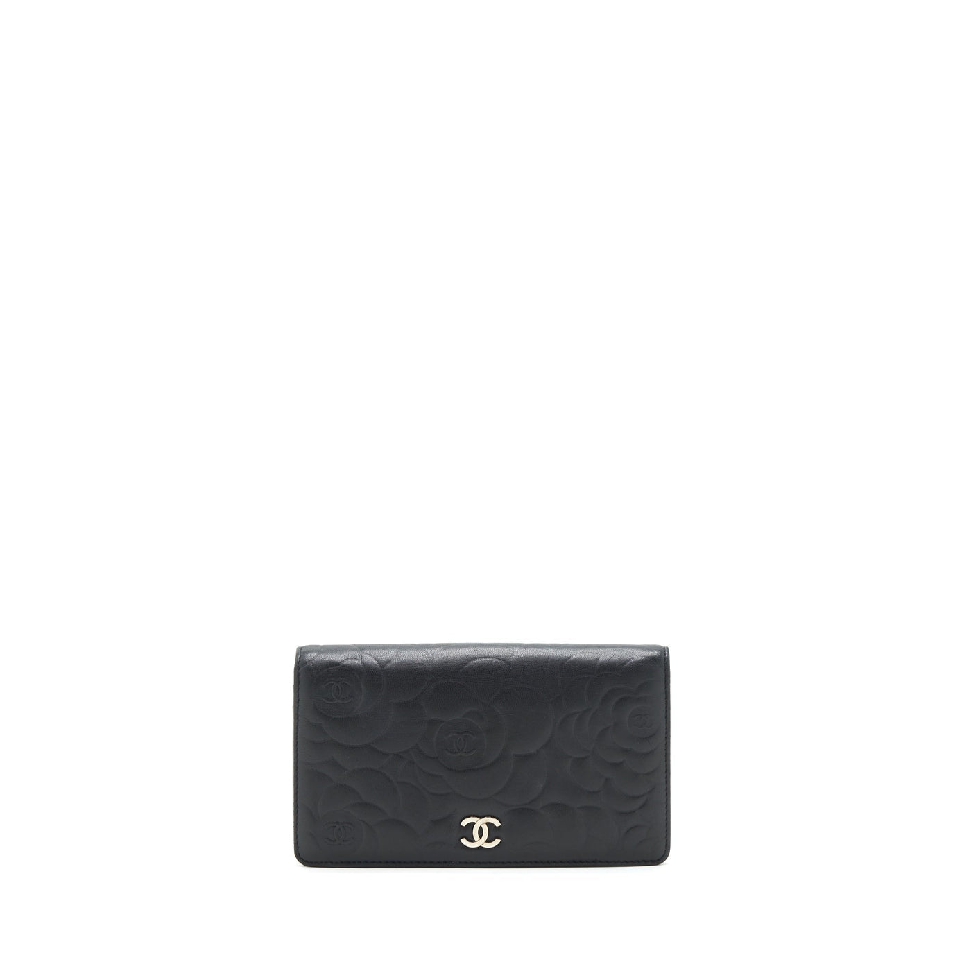 Chanel Camellia Fold Long Wallet Lambskin black / silver SHW - Product Image 2